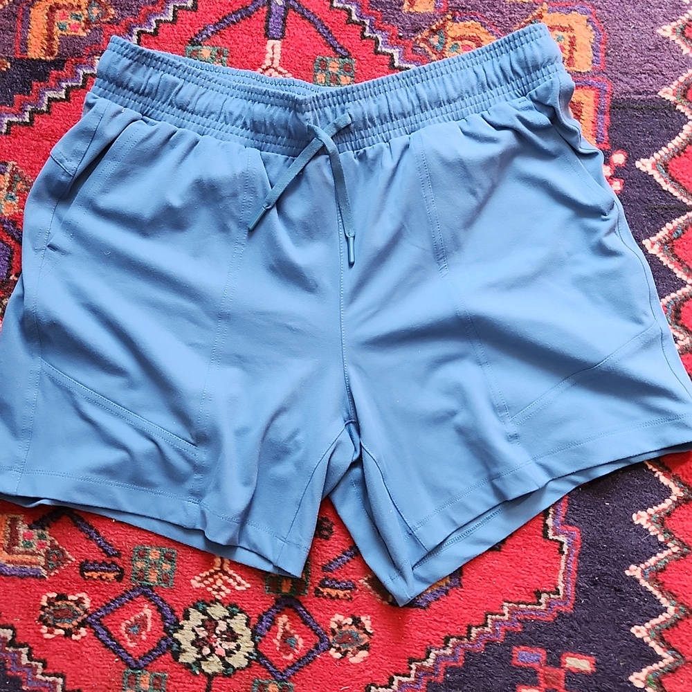 L Womens Mondetta Blue Athletic Drawstring Shorts